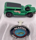 Hot Wheels Redline Car 1969 The Demon Metallic Green  W/button Hong Kong # 35