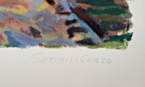 Sotiris Corzo “A Walk by the Siens" 1994 Impressionist Signed 179/350 30" x 36" - Picture 5 of 6