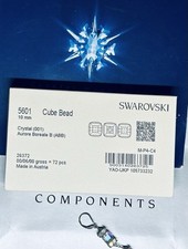 Swarovski 5601 Cube beads 10mm Crystal AB 72pcs Pack AUSTRIA.
