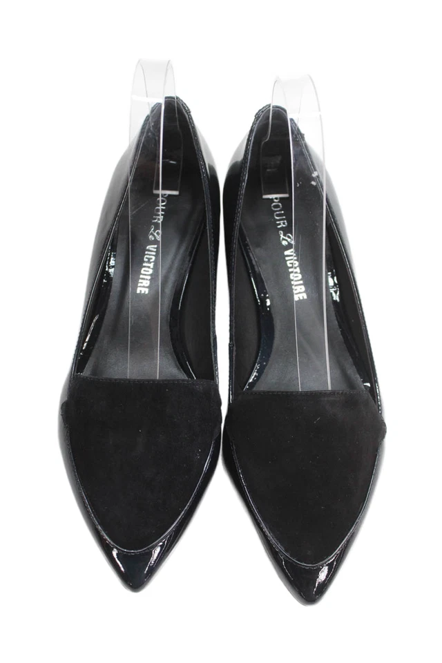 Pisos planos de ballet Astrid de charol para mujer Pour la Victoire negros talla 8 medianos Foto 2 de 4