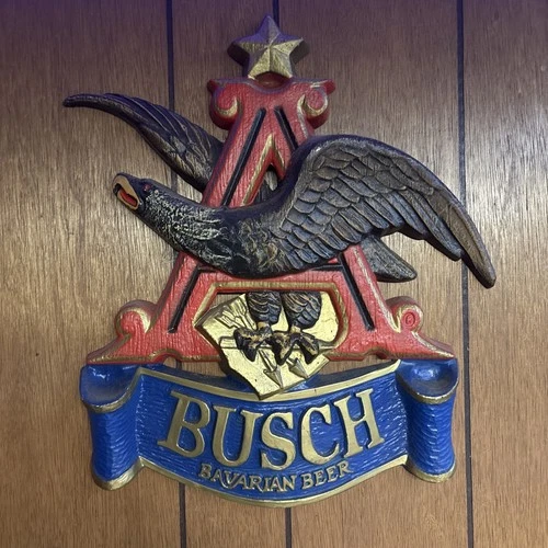 Vintage 1970’s Anheuser Busch Beer Sign Vivid 3D Wall Decor Eagle "A” Logo 18.5"