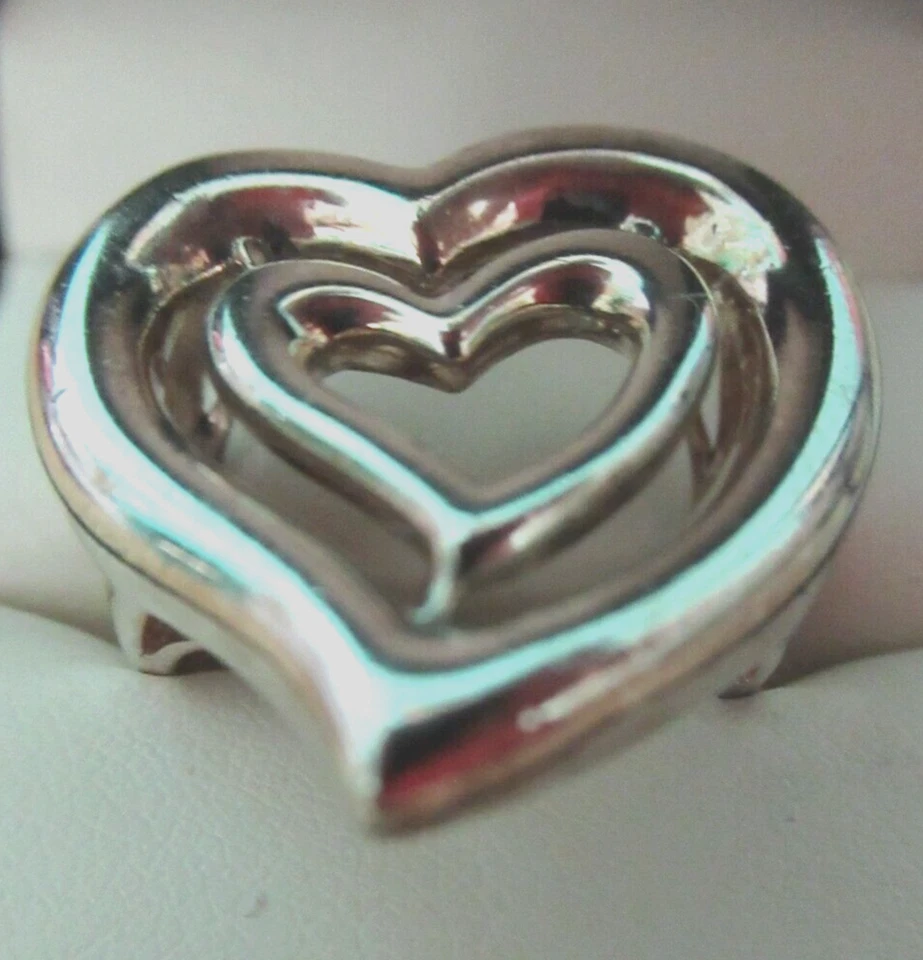 Anillo de plata esterlina doble corazón abierto Kieselstein Cord KC Studio talla 7 caja de regalo Foto 2 de 4