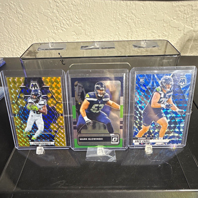 Seattle Seahawks Panini 3-Card Lot Mosaic/Optic Lockett Glowinski Zabel RC