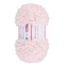 Fur Yarn Soft Fluffy Chunky Yarn Fuzzy Yarn Light Pink for Crocheting, 50m