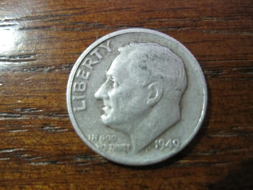 1949 D Roosevelt Dime Very Fine! "Key Date"
