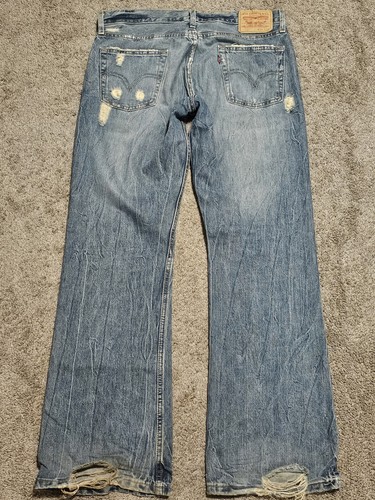 Pantalones de mezclilla vintage Levis 527 corte bota baja para hombre 34x32 azul vaquero Western Grunge Y2K - Imagen 7 de 11
