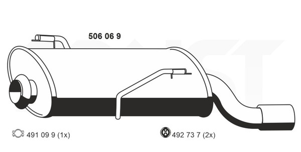 Ernst EndschalldäMpfer NachschalldäMpfer 506069 FüR Cc 2A 206 Peugeot 2D Hdi 110-image