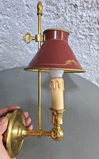 Applique Bougeoir Lucien Gau Lampe Bouillotte Empire Vieil Or Abat-jour Métal