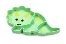 Dinosaur Divided Silicone Suction Plate for Kids Encourages Independent Feeding