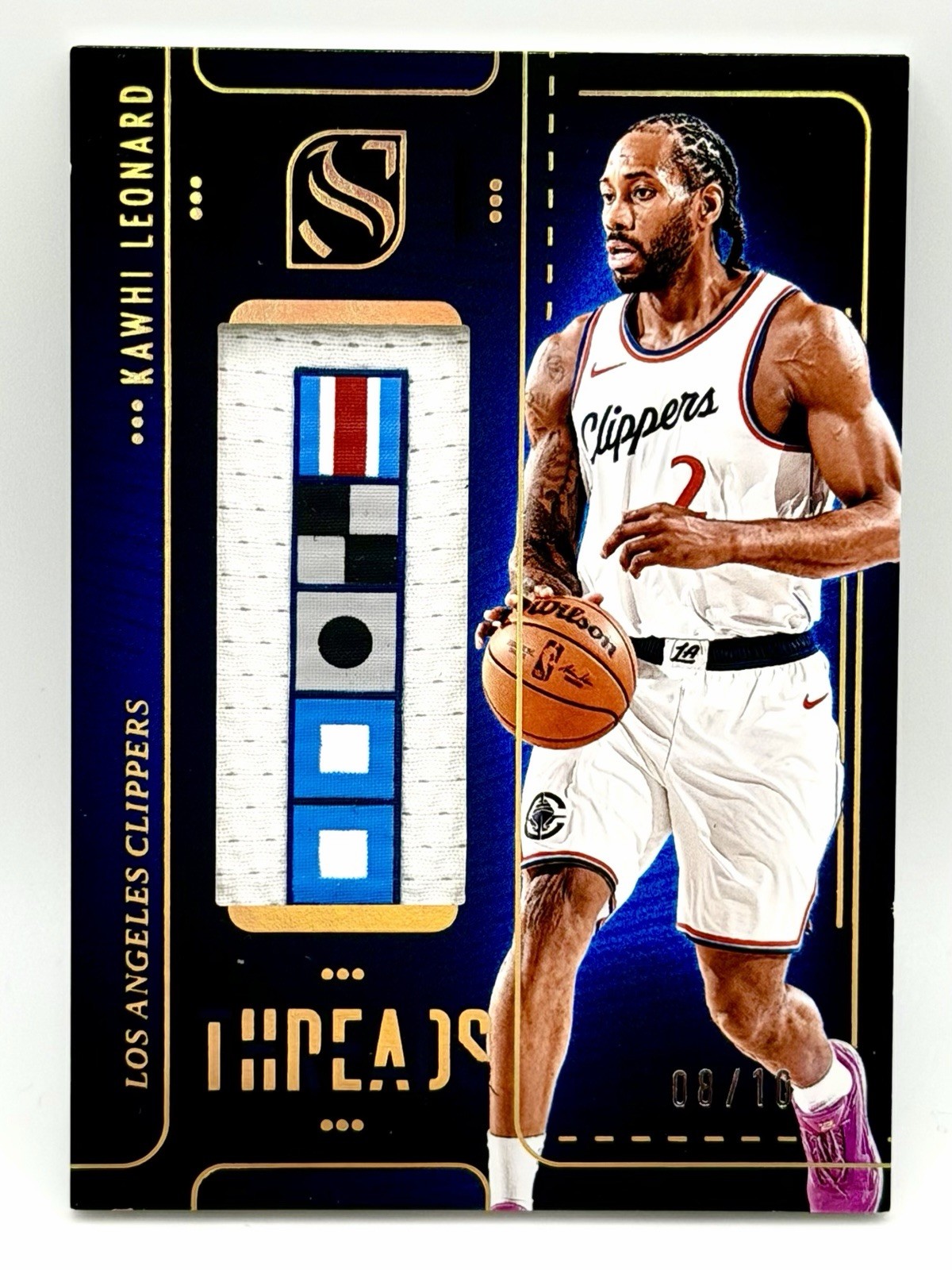KAWHI LEONARD 2024-25 PANINI SILHOUETTE GAME-WORN NBA TEAM LOGO PATCH 8/10