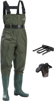 Fishing Waders for Men, 2-Ply Nylon/Pvc Waterproof Women Chest Wader with Boots,