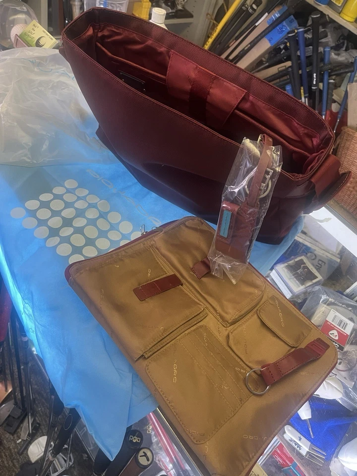 Maletín de negocios de tela y cuero PIQUADRO para portátil de 15". ¡Nuevo! ¡Ver 12 fotos! Foto 3 de 4