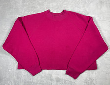 Vintage Fruit of the Loom Cropped Sweatshirt Women s L Pink USA Blank
