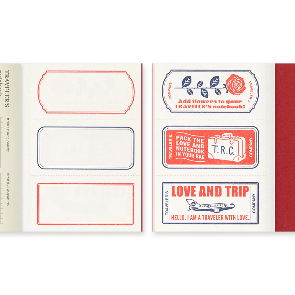 Traveler's Company LOVE AND TRIP Passport Red Notebook STARTER KIT *SEALED NEW*