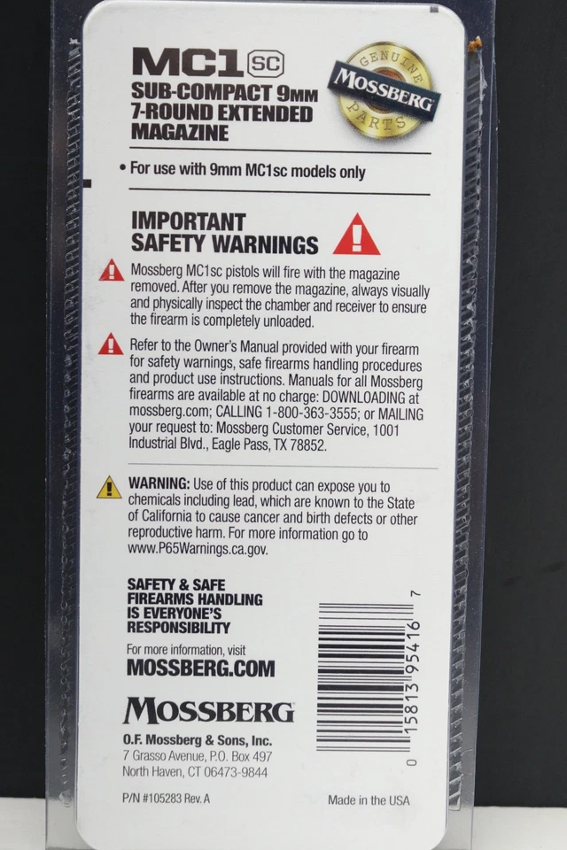 NUEVO DE FÁBRICA - Mossberg MC1 sc 9 mm extendido 7 cargador redondo - 95416 Foto 4 de 4
