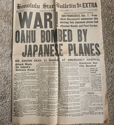 Rare 1941 Newspapers Pearl Harbor,Kennedy ,Chicago Sunday 1963,1967 Lot Of 8 Hot