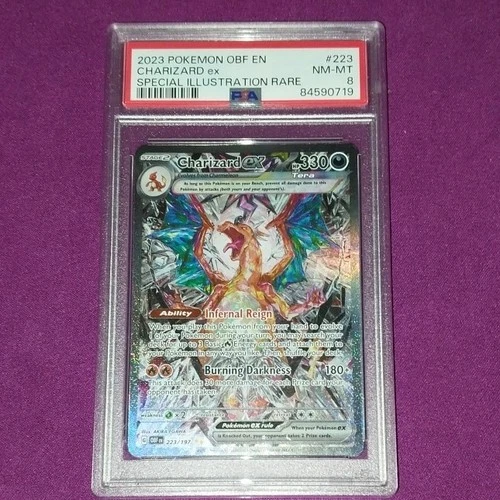 Pokémon Charizard ex 223/197 Obsidian Flames Special Illustration Rare PSA 8