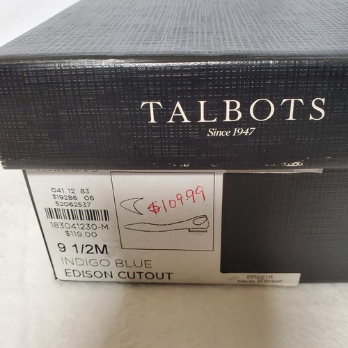 Talbots scamosciato indaco Edison tacco basso ritaglio nuovo con scatola taglia 9,5 M punta mandorla comfort - Foto 8 di 8