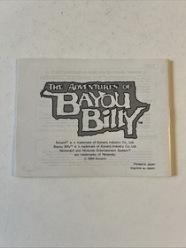 Notice Seule &ndash; The Adventures of Bayou Billy &ndash; Nintendo NES PAL - FRA - TBE