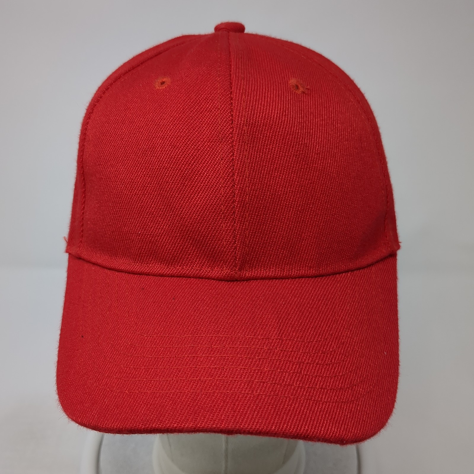 Unbranded Strapback Hat Red Solid One Size Adjust… - image 2