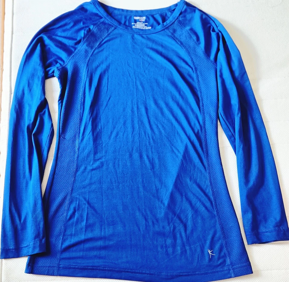 Camisa atlética azul manga larga ajustada Danskin para mujer - talla pequeña (4-6) Foto 3 de 4