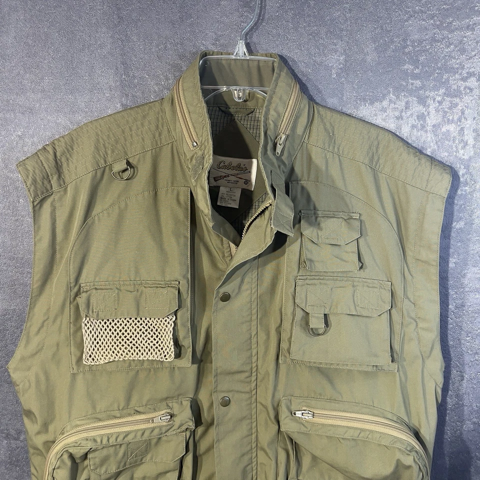 Cabelas 90s Vintage Multi Pocket Field Vest Hunting Fishing Size Large - Image 2 of 4