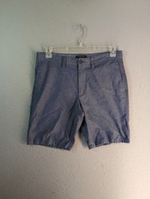 Banana Republic Aiden Shorts Mens Size 32 Blue Chambray Flat Front Casual Chino