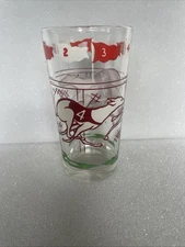 Vtg Boscul Velvet Peanut Butter Greyhound Dog Racing Glass #4 Red