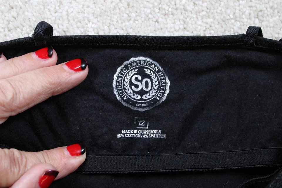 So Tank Top Womens 12 Black Sequin Camisole Adjustable Strap Party Shirt - Image 4 of 4