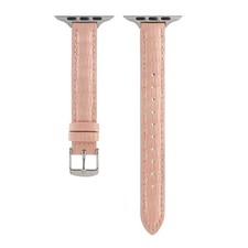 Slim Crocodile Leather Watch Band, For Apple Watch SE 2023 44mm, For Apple Watch