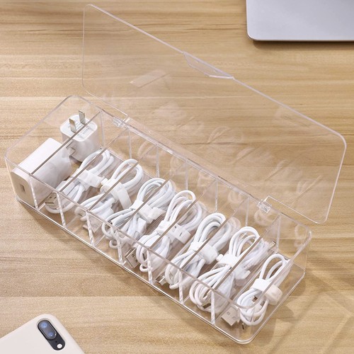 Storage Box Wires Organiser Desktop Cable Holder Management Rack - Afbeelding 6 van 12