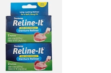 Dentemp Denture Reliner RELINE IT - 2 repairs / box  ( 2 boxes ) green NEW LOOK!