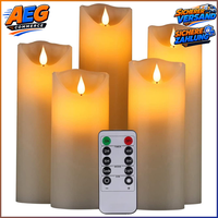 LED Kerzen Flammenlos 5Er Set Realistisch Flackernd Mit Fernbedienung 5 StüCk