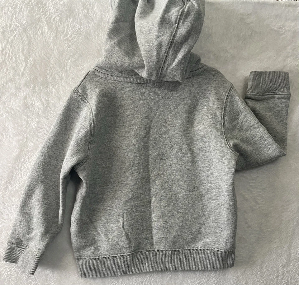 Niños Bebé GAP Clásico Azul Marino Logo GAP Pullover Gris Sudadera con Capucha, Talla 4Y Foto 3 de 4