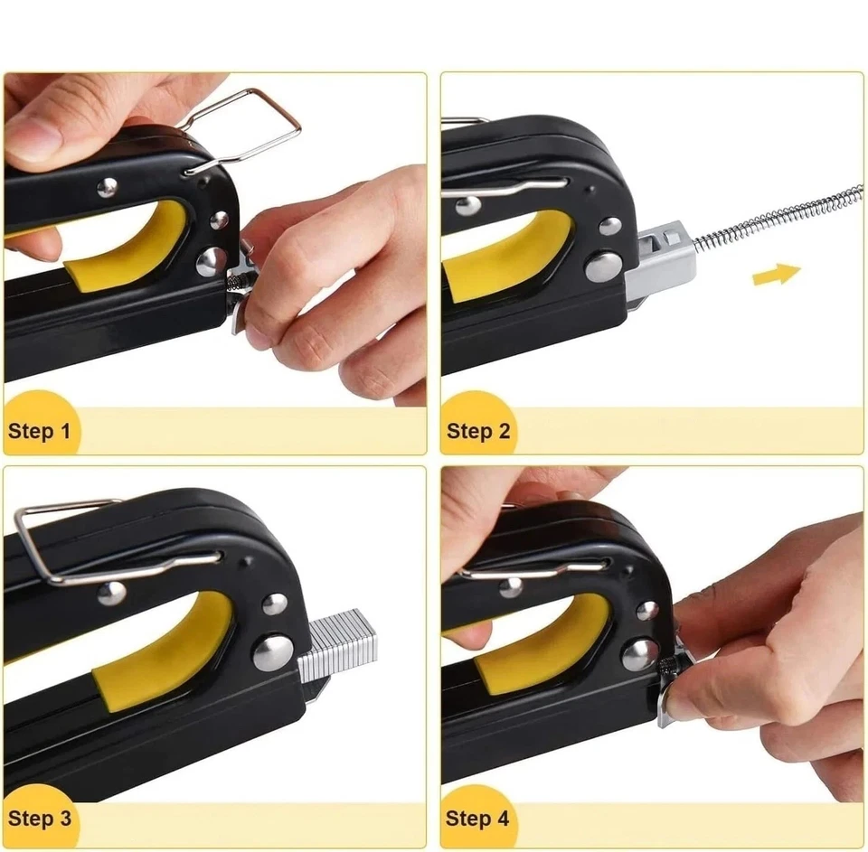 Staple Gun 3 in1 Heavy Duty Fastener tool Tacker free Staples upholstery stapler - image 4 of 4
