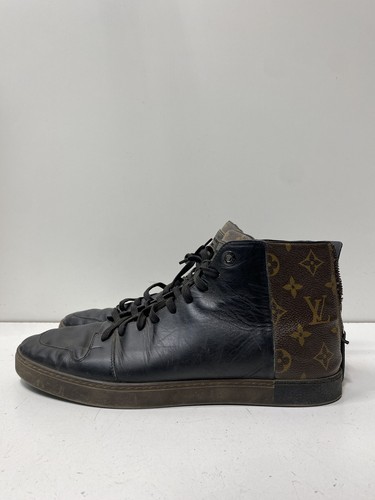 Louis Vuitton Men Black Monogram Leather Shoes Size 9