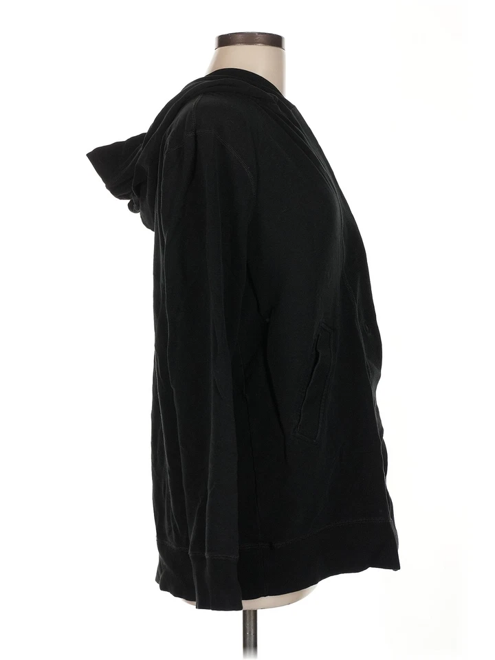 Ann Taylor Women Black Zip Up Hoodie M - Image 3 of 4