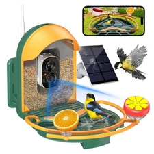 Bird Feeder with Camera, Smart Birdfeeder with Cam Dark Green With BirdBath