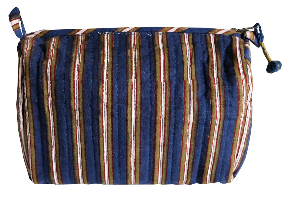 手工拼色印花化妆包 - 牛津条纹