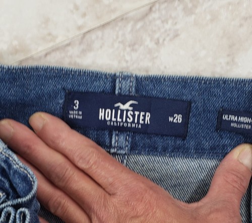 Button Fly Hollister Paperbag Jeans Shorts Ultra High Rise Vintage Stretch Gr. 3 W26 - Bild 6 von 9