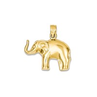 14k Yellow Gold Trumpeting Elephant Charm Pendant - 21x21mm 1.06 Grams on sale 14k Yellow Gold Trumpeting Elephant Charm Pendant - 21x21mm 1.06 Grams on sale
