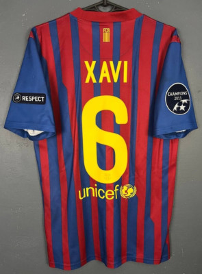UEFA MEN FC BARCELONA 2011/2012 XAVI SOCCER FOOTBALL SHIRT JERSEY