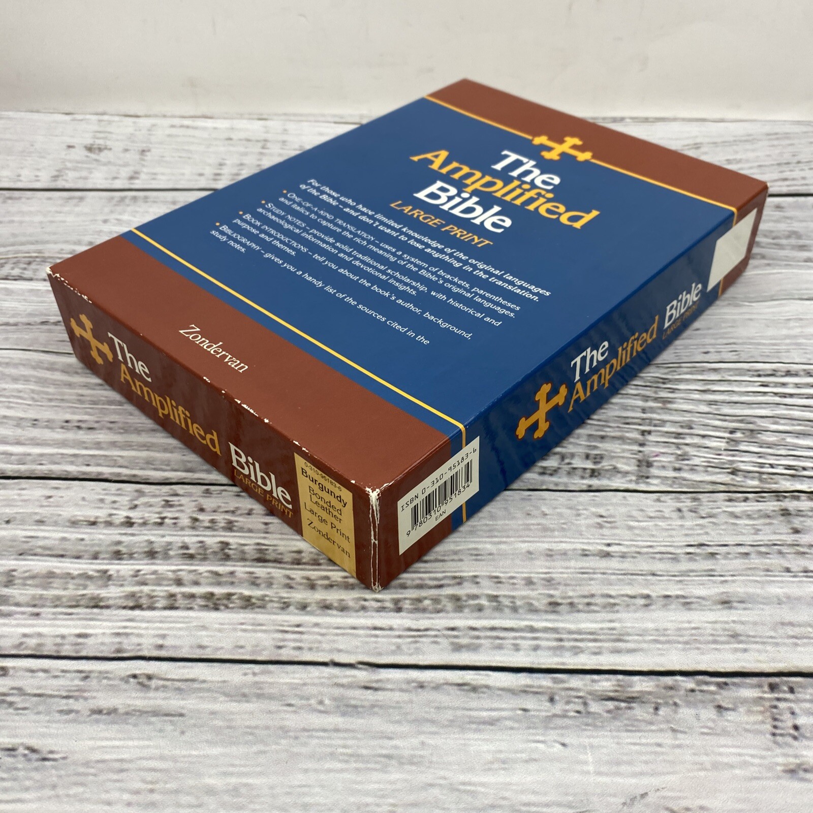 The Amplified Bible Large Print Zondervan Burgundy Bonded Leather