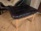 Vintage Leather Stool 60s Footstool Retro Ottoman Danish Pouf Westnofa Era B24