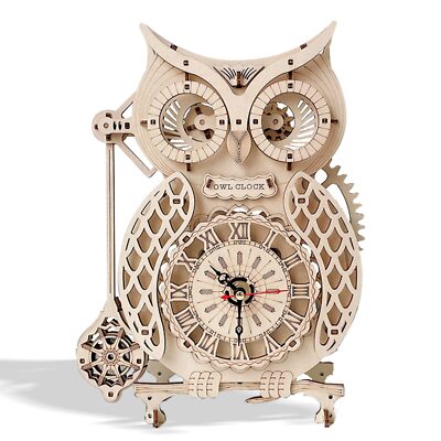3D Holz Puzzle Eule Uhr Kit Modell Kits zum Bauen für Erwachsene Lustige Voge...