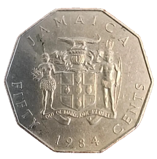 1984 JAMAICA - 50 Cents Coin 🤩 Very Nice Collectible Circulated