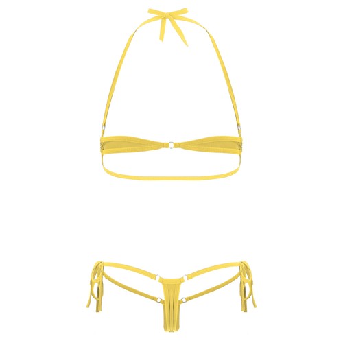 DE Damen Mini Bikini Set Micro Bademode Halter BH und String Sexy Unterwäsche - Picture 140 of 172