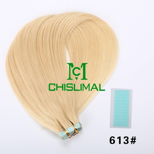 Real Remy Human Hair Extensions 20 pz nastro senza cuciture 16-30 pollici in pelle trama capelli - Foto 38 di 85