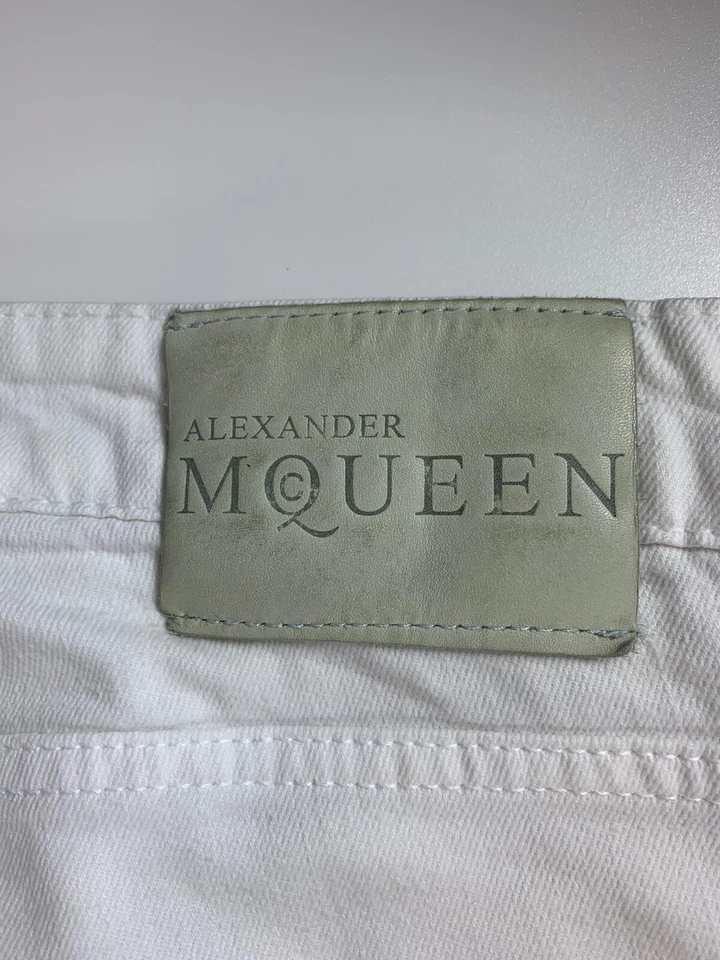 Pantalones de mezclilla Alexander McQueen para mujer talla 32 blancos de pierna recta sin dobladillo -J-146 Foto 4 de 4