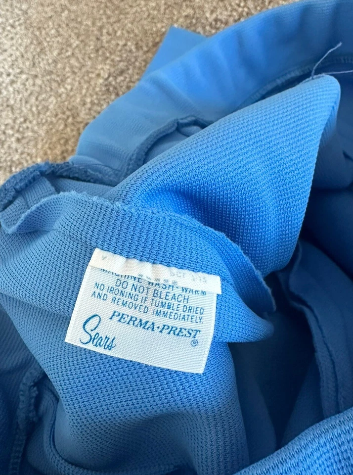 Vintage Sears Perma Prest Outfit Button Down/pants 16 MCM Mod Color Block Floral - Image 4 of 4